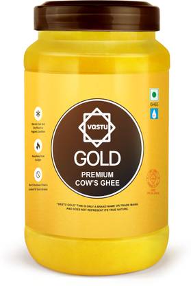 vastu Gold Cow Premium Ghee with Reach Aroma- 1ltr Jar Ghee Plastic Bottle