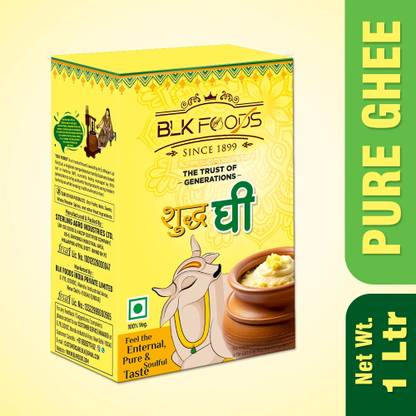 BLK FOODS Pure Ghee 1 L | Rich in Texture (Danedar) | No Artificial Color or fragrance Ghee Tetrapack