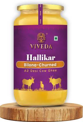 viveda Pure A2 Desi Haliker Cow Ghee Boosts Immunity & Digestion Ghee Glass Bottle