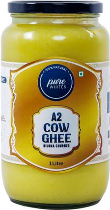Pure Whites A2 Cow Ghee (Bilona Ghee) Ghee Glass Bottle