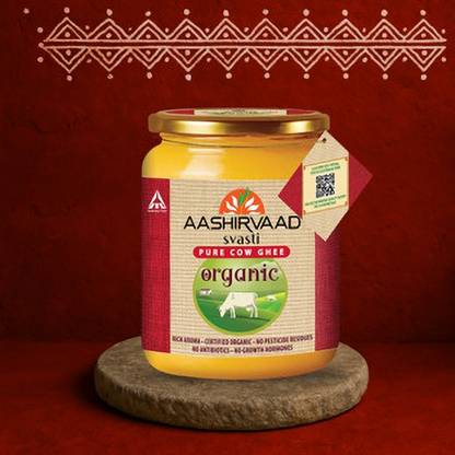 AASHIRVAAD Organic Pure Cow Ghee, Certified Organic Mason Jar