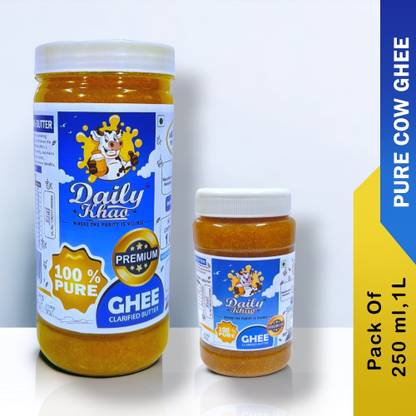 Daily Khao Pure Desi bengali ghee 1250ml (Combo of 1 litre and 250ml) Ghee Plastic Bottle