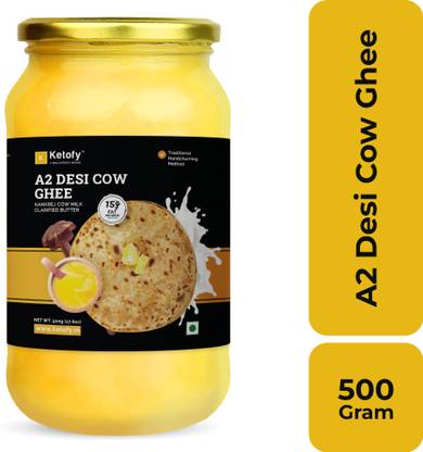 Ketofy A2 Cow Ghee | Contains Beta-Casein Protein | Nourishing | Pure & Authentic Ghee Mason Jar