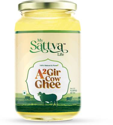 MYSATTVALIFE 100% Pure And Natural Made From Method A2 Gir Cow Ghee Glass Bottle