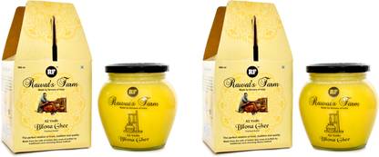 Rawat's Farm A2 Bilona Cow Ghee Made by Curd Churning Bilona Method Ghee Glass Bottle