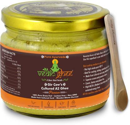 Vedic Ghee Kesariya Farm Gir Cow's Pure A2 Ghee Ghee Glass Bottle