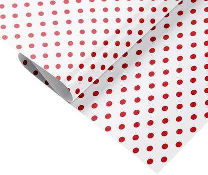 Sonsky {Set of 6} Classic White with Red Dots Theme Gift Wrap|Wrapping (Multicolor) Paper Gift Wrapper