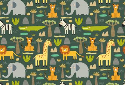 JORAS Seamless pattern with african animals Gift Wrapping Paper PAPER Gift Wrapper