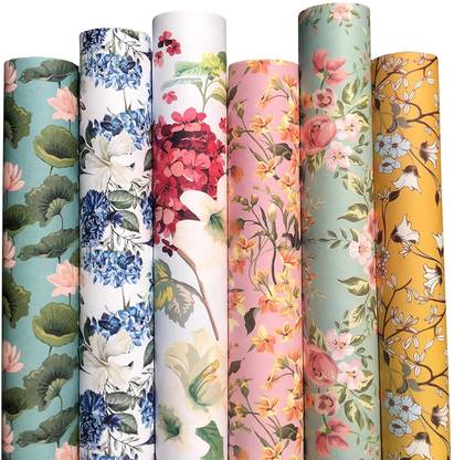AAKAR Assorted Floral Collection Pack of 6 sheets, Printed Paper, Gift Paper, Wrapping Paper Paper Gift Wrapper