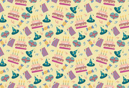 JORAS Happy birthday pattern in vector Gift Wrapping Paper PAPER Gift Wrapper