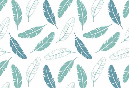 JORAS Pastel colours feathers seamless pattern. Gift Wrapping Paper PAPER Gift Wrapper