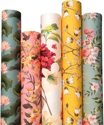 AAKAR Floral 05 Gift Wrapping Paper Pack of 5 sheets Paper Gift Wrapper