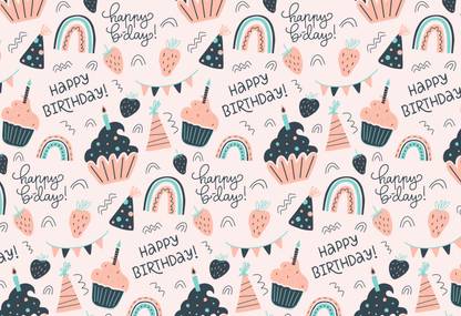 JORAS pattern-with-cupcakes-strawberry-party Wrapping Papers MATT PAPAER Gift Wrapper