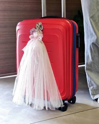 Satyam Kraft 2 Pcs Ready-to-Use Bride Dress Style Attachment for Trousseau, Gift, Wedding PLAIN Fabric Gift Wrapper