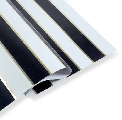 Crown Greetings White & Black with Gold Linings Gift Wrapping Roll Paper 30" x 3m Paper Gift Wrapper