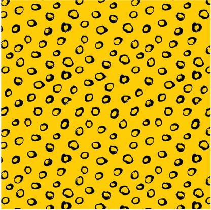 Paper Pep Yellow Black Round Spots Print Gift Wrapping Paper 19"X29", Pack of 10 Paper Gift Wrapper