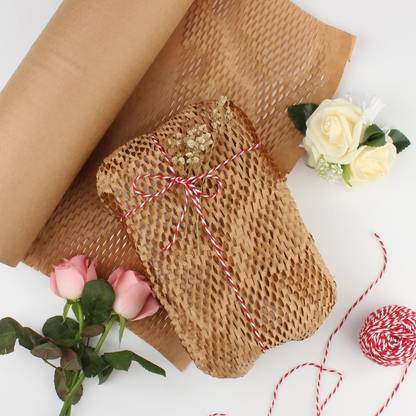DEVSHREE Dev® Honeycomb Kraft Paper (5 meter) bubble Wrap for gift wrapping Honeycomb craft paper Gift Wrapper