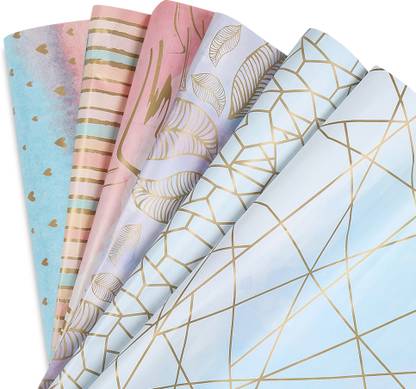 OFIXO Premium Design Paper sheets for Gift Packing | Multipurpose Paper - Gift Wrapping Paper - Pack of 6 | Gift Wrapper