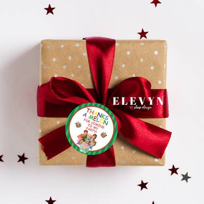 ELEVYN Cocomelon Theme Thank You Return Gift Tags for Birthday Party & Gift Packings Cocomelon Cardstock Gift Wrapper