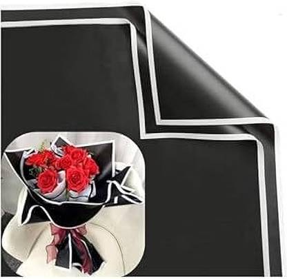 Saksham White Aristocratic Border Wrap | Waterproof, Thick, Elegant Bouquet Wrap Paper Gift Wrapper