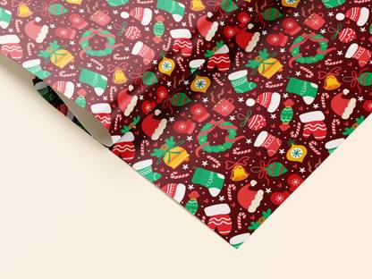 Sonsky {Set of 6} Cap & Socks Theme printed |Paper Gift Wrapper (Multicolor) Paper Gift Wrapper