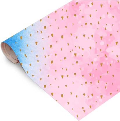 AccuPrints Gift Wrapping Paper sheet Pink Heart | 19.50 x 28.75" | 90 gsm | Gloss Art Paper for all occasions Gift Wrapper