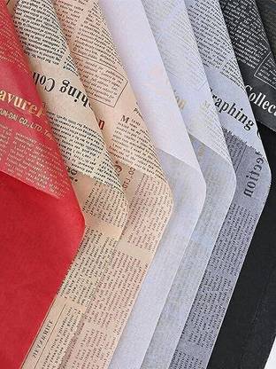 Satyam Kraft 5 Pcs Bouquet Waterproof Korean Paper Gift Wrapper (Multicolour) Printed Paper Gift Wrapper