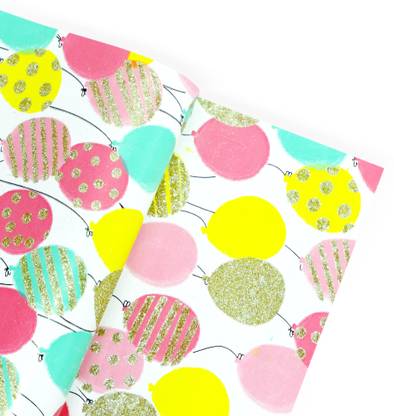 Crown Greetings Balloons with Glitter Gift Wrapping Roll Paper Gift Wrapper
