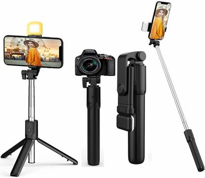 SURYAKUSH Professional R1S Bluetooth Remote Selfie Light 3in1 Selfie Stick Tripod Stand Single Gimbal for Camera, Mobile