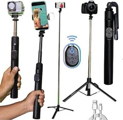 Well check Y17s Longest Bluetooth selfie led Stick Connect to all Smartphone Single Gimbal for Camera, Mobile