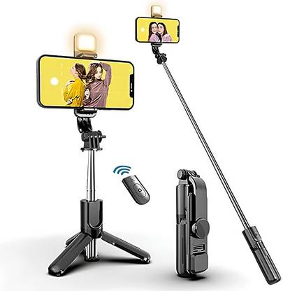 Clairbell MO1_R1S Bluetooth Selfie Sticks with Remote and Selfie Light Single Gimbal for Mobile
