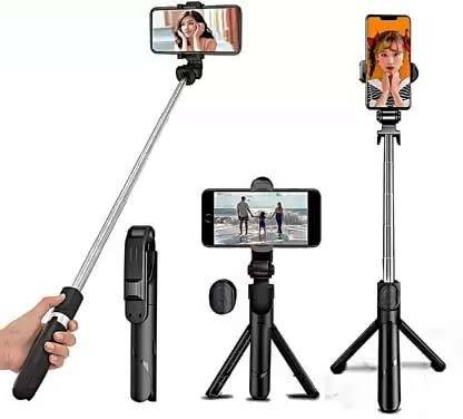 Depket Bluetooth selfie stick withwireless remote & extendable tripod stand for mobile 3 Axis Gimbal for Mobile