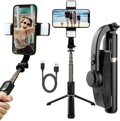 RETRACK Q08d Twins Light Single-axis Handheld Gimbal Stabilizer Selfie Stick, Tripod Single Gimbal for Mobile, Camera