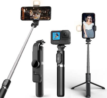 CHG Bluetooth Extendable Selfie Stick with Wireless Remote and 2 Level Fill 3 AxisS 3 Axis Gimbal for Mobile