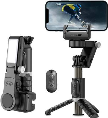 WeCool G2 Gimbal with LED Fill Light ,1-Axis Gimbal Stabilizer with Bluetooth Remote Single Gimbal for Mobile, Camera