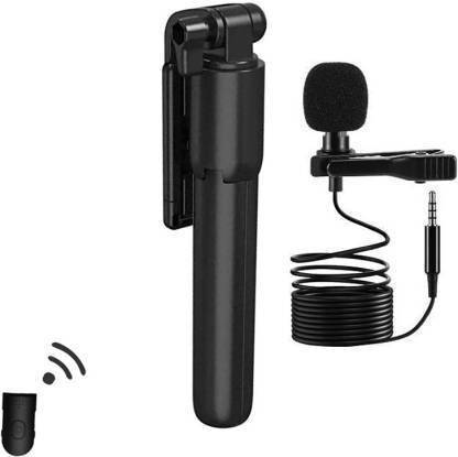 HIFY Bluetooth Extendable and Portable Selfie Stick and Stand With Wireless Remote with collar mic 3 Axis Gimbal for Camera, Mobile