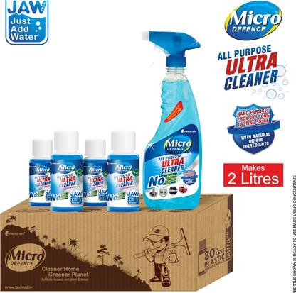 MicroDefence All Purpose Cleaner|Cleans Glass,TV,Stove,Over 150 Objects|4x50ml Conc makes 2L