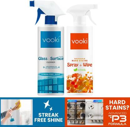 vooki Vooki_Hard Stain & Glass cleaner_500ml_Combo Pack of 2