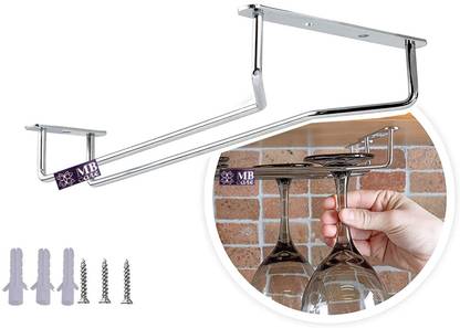 MBCARE Wine Glass Rack/Holder Upside Down Glass Hanging Organizer for Pubs/Kitchen/Bars Stainless Steel Stemware Holder