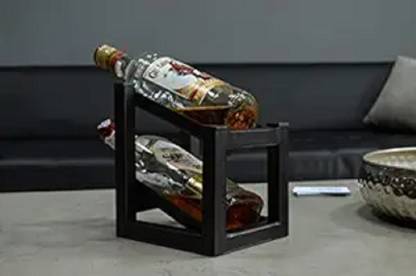 Indian Decor 510003 Wine Rack / Whiskey Bottle Stand / Metal Bottle Rack Iron Glass Holder