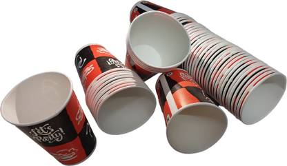 ONIKA (Pack of 50) Disposable Stylish Glass Set for Hot and Cold Drinks Glass Set Water/Juice Glass Glass Hot Beverage Glass