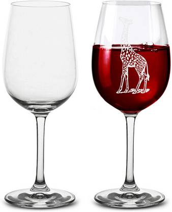 Yoyo (Pack of 2) Beautiful Jungle Giraffe Glass Set Wine Glass