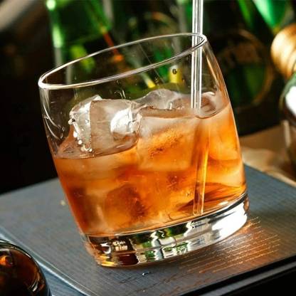 okechuku (Pack of 2) oval Glass for Scotch, Wine Whiskey Beer Party Glass Heavy Base Whiskey Glass Set Whisky Glass