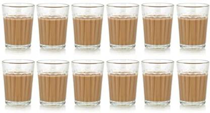 Satyam Kraft (Pack of 12) Traditional Indian Cutting Chai /Tea Style Experience Set Glass Set Water/Juice Glass