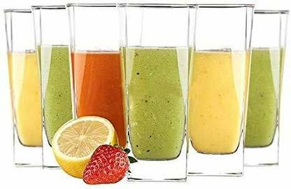 VERPHX (Pack of 6) Plaza Square juice Glass for Welcome drink , Pack of 6 Glass Set Water/Juice Glass