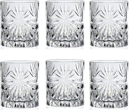 jay gatrad seller (Pack of 6) Italian Premium Crystal Whiskey Glasses, Unique Sun Star Old Fashioned Glasses Glass Set Whisky Glass