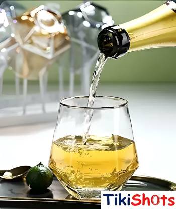 TikiShots (Pack of 2) Whisky Hexagon Shape Dholak Plain 310 ml Transparent Glass Glass Set Whisky Glass