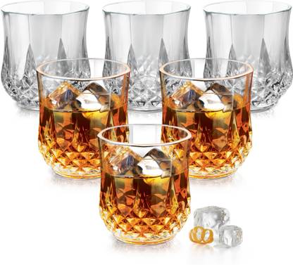 Ceradeco (Pack of 6) Crystal Cool Glass Tumbler Set of 6, 290 ml Each, Transparent | Juice | Water Glass Set Water/Juice Glass