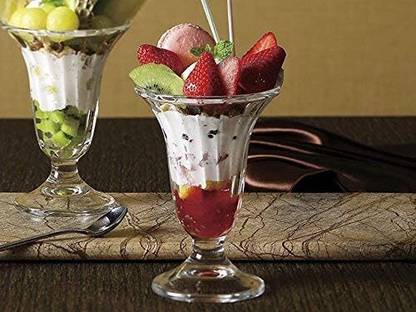 instraders (Pack of 3) Ice Cream Glass by INS Traders , Crystal Clear American Style Soda Fountain, Falooda, Dessert, Sundae , Milkshake Glass Set, (400 ml, Transparent, ) Pack of 3 Glass Set Cocktail Glass
