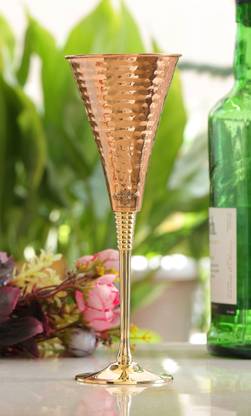 IndianArtVilla Copper Hammered Cocktail Glass Glass Champagne Glass